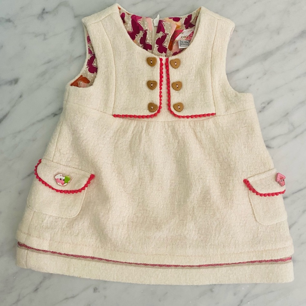 My First Chicco Dress & Vest Set Boucle Cream - Picture 4 of 13